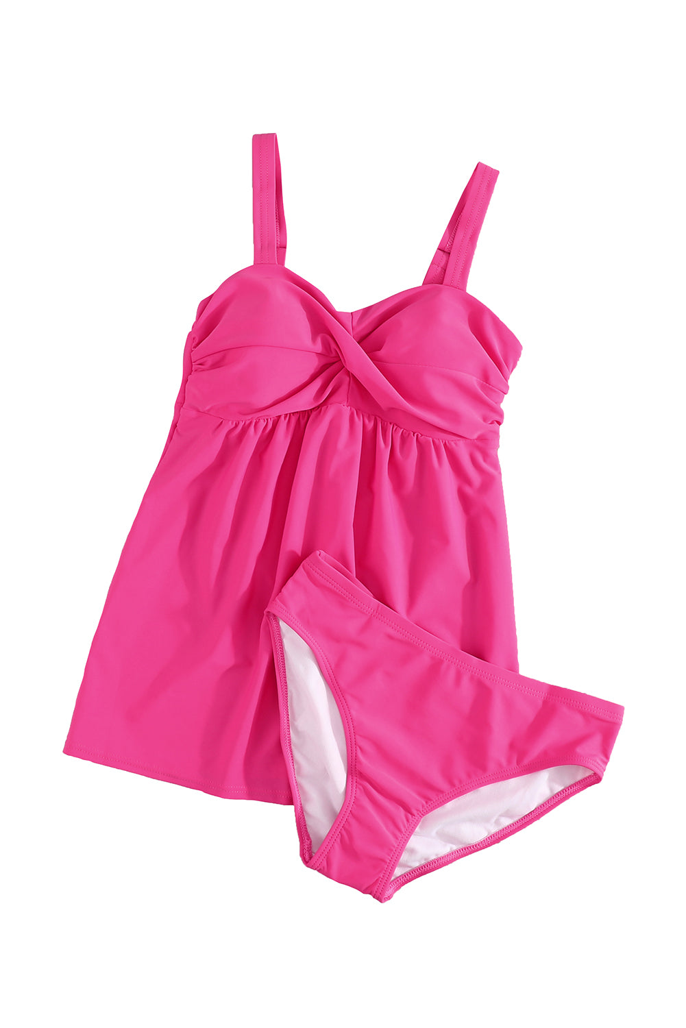 Rosy Casual Cross Swing Tankini Swimsuit