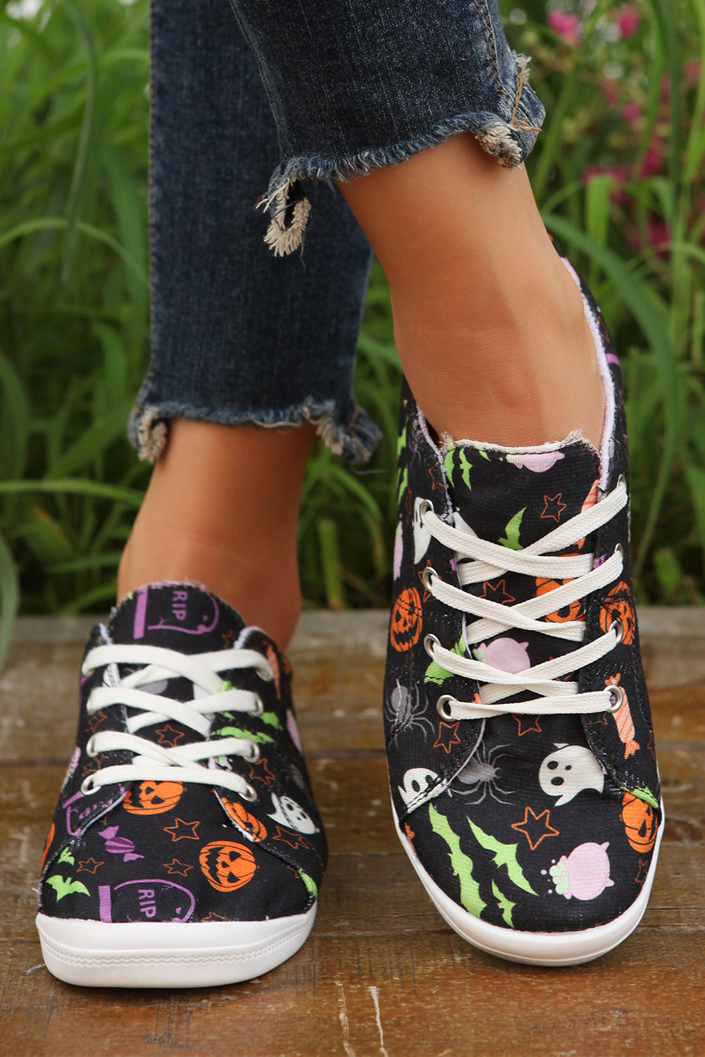 Russet Orange Halloween Ghouls & Pumpkin Sneakers