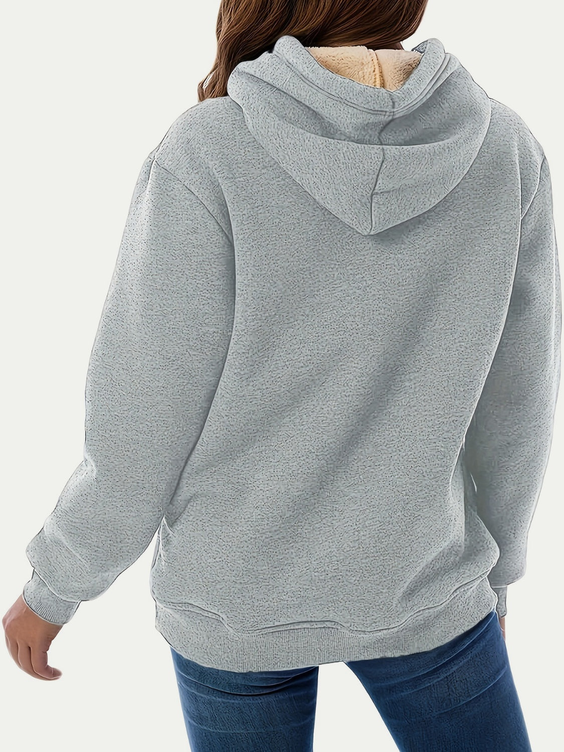 Drawstring Long Sleeve Hoodie with Kangaroo Pocket