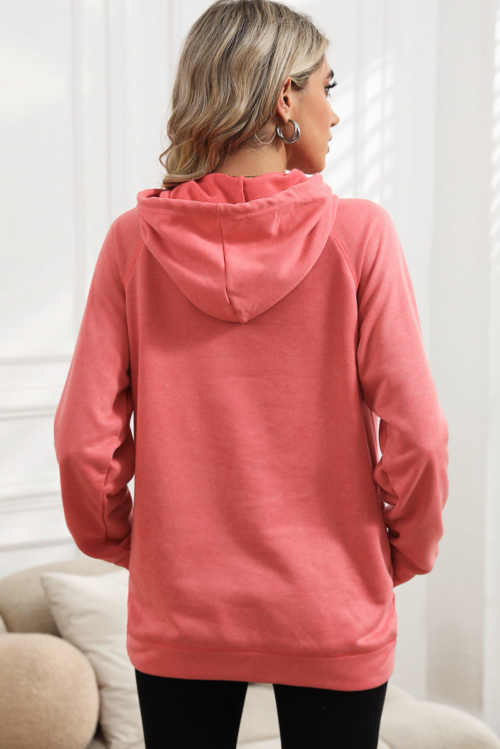 Gray Mineral Washed Kangaroo Pocket Drawstring Hoodie