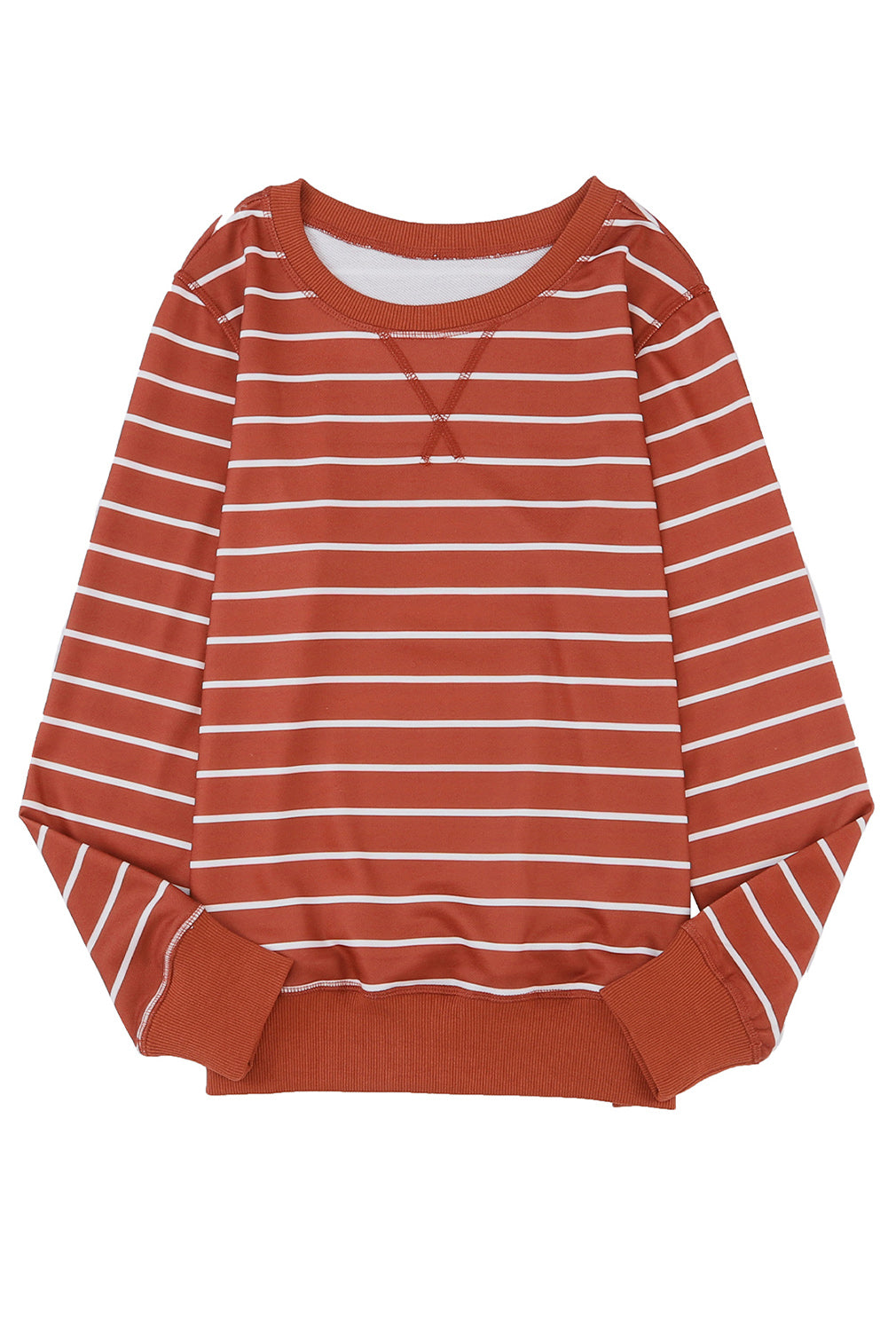 Striped Print Casual Long Sleeve Pullover Top