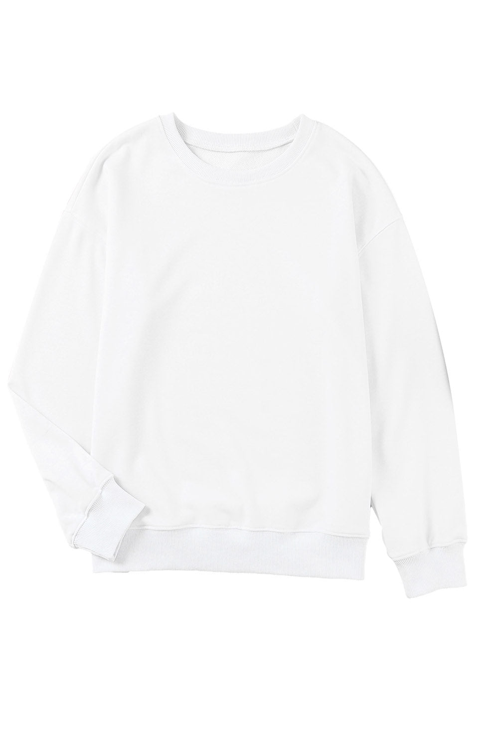 Red Plain Comfy Crew Neck Pullover Sweatshirt