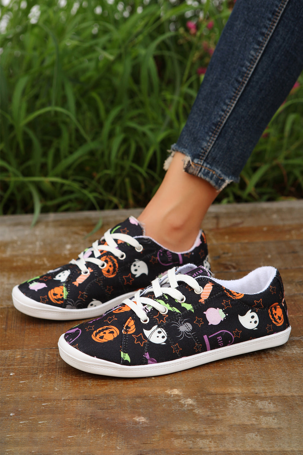 Russet Orange Halloween Ghouls & Pumpkin Sneakers