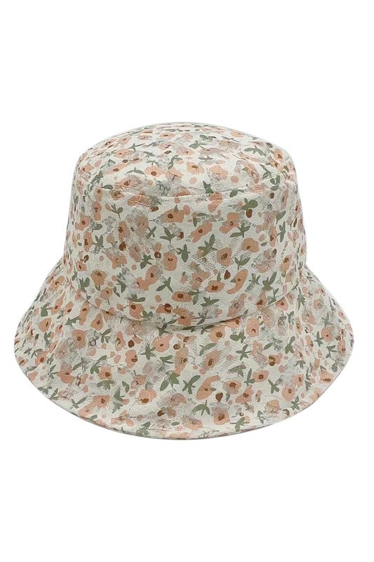 Floral Print Laced Bucket Hat