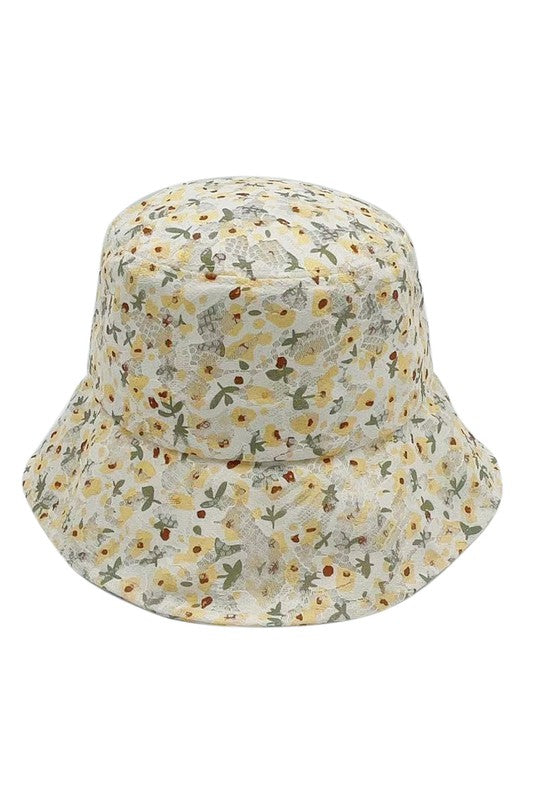 Floral Print Laced Bucket Hat