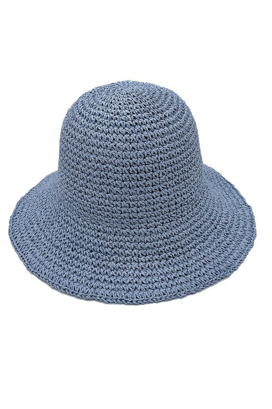 Solid Colored Straw Bucket Hat