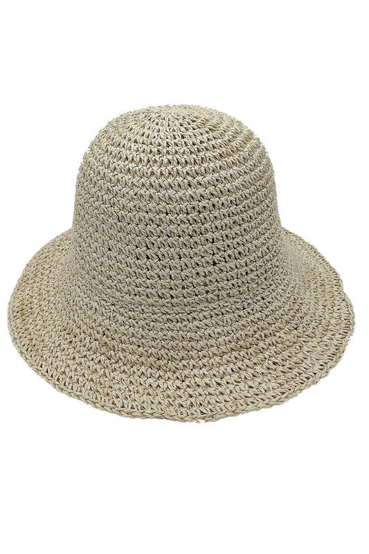 Solid Colored Straw Bucket Hat