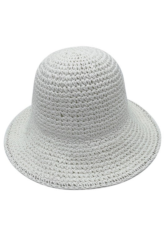 Solid Colored Straw Bucket Hat