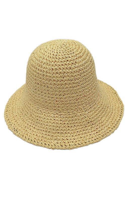 Solid Colored Straw Bucket Hat