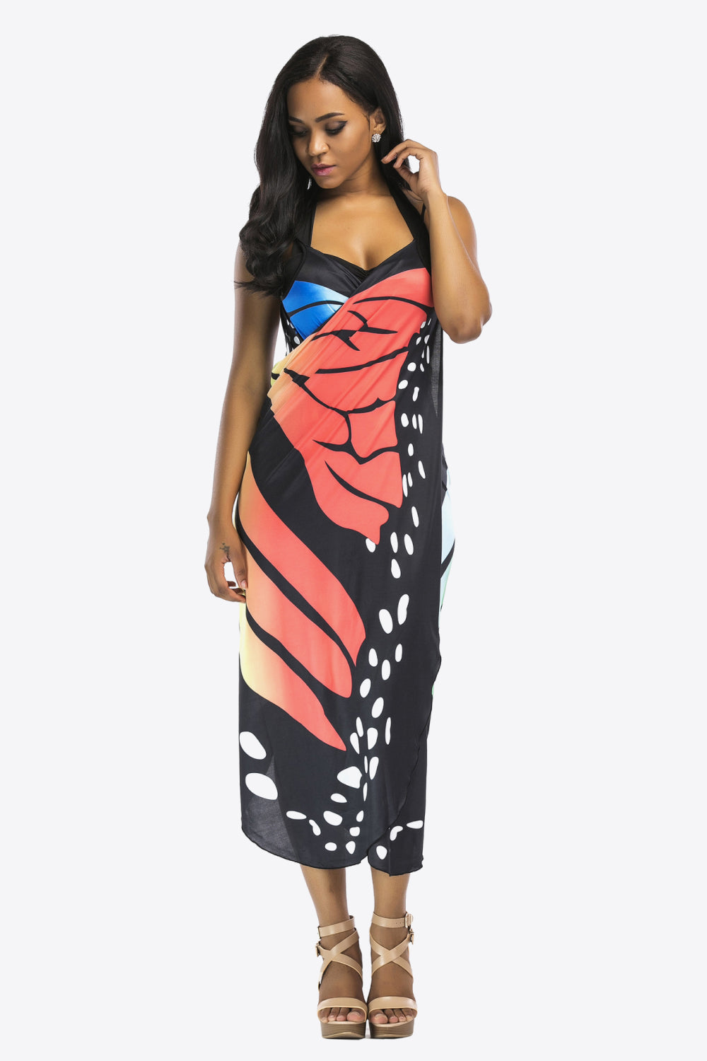 Butterfly Spaghetti Strap Cover Up