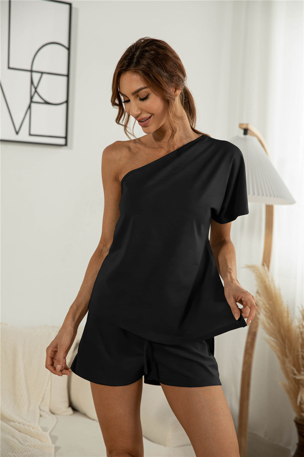 One Shoulder Asymmetry Top & Shorts