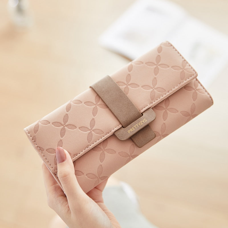 Women Fashion Hasp Three-Folds Wallet Portable Multifunction Long Change Purse Hot Female Coin Zipper Clutch For Girl Phone Bag