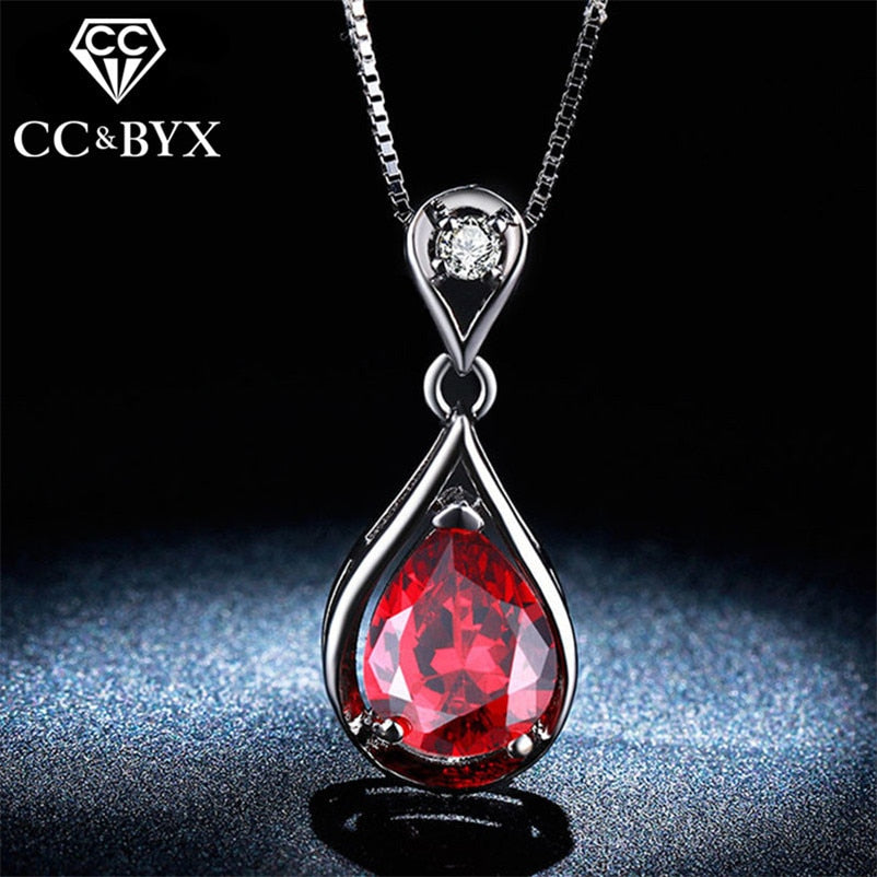 Necklace For Women Drop Shipping Luxury Red Stone Beautiful Jewelry Pendents Necklace Wedding Party Accessories N005