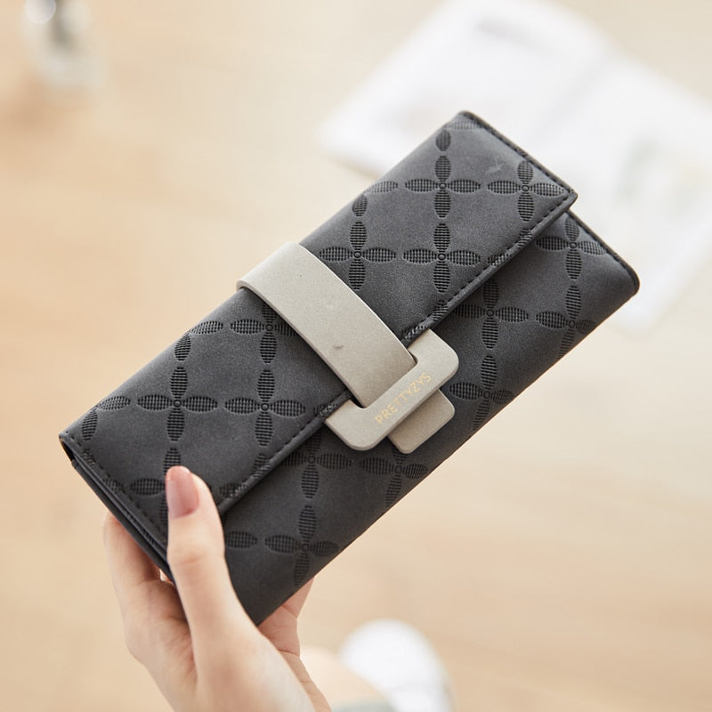 Women Fashion Hasp Three-Folds Wallet Portable Multifunction Long Change Purse Hot Female Coin Zipper Clutch For Girl Phone Bag