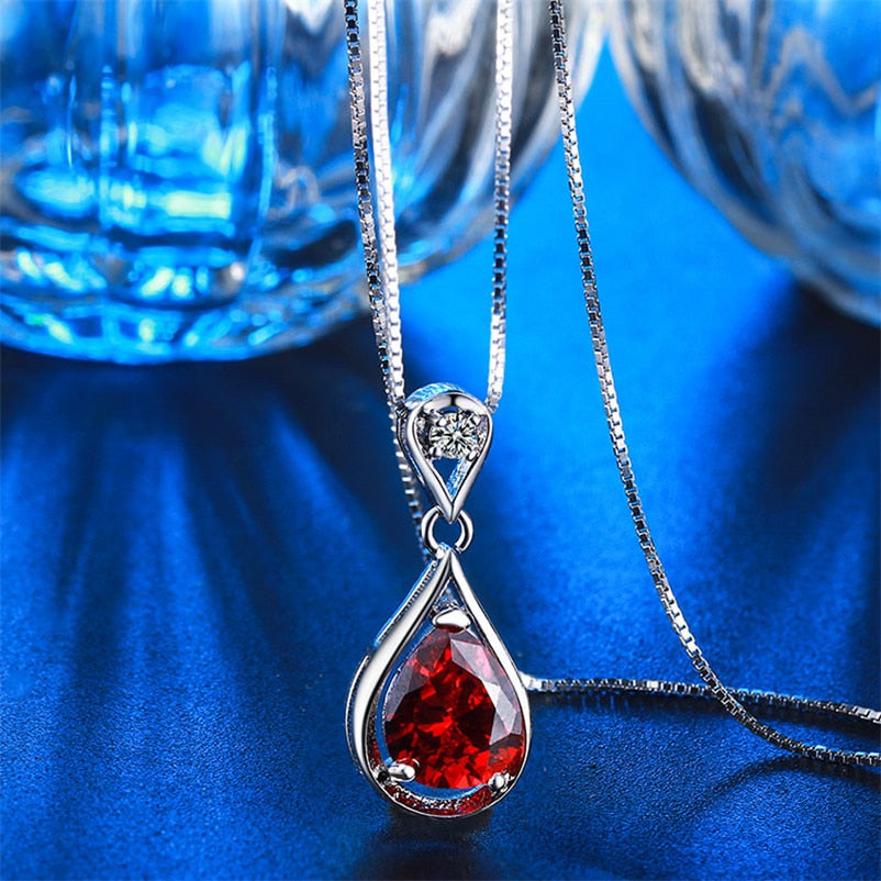 Necklace For Women Drop Shipping Luxury Red Stone Beautiful Jewelry Pendents Necklace Wedding Party Accessories N005