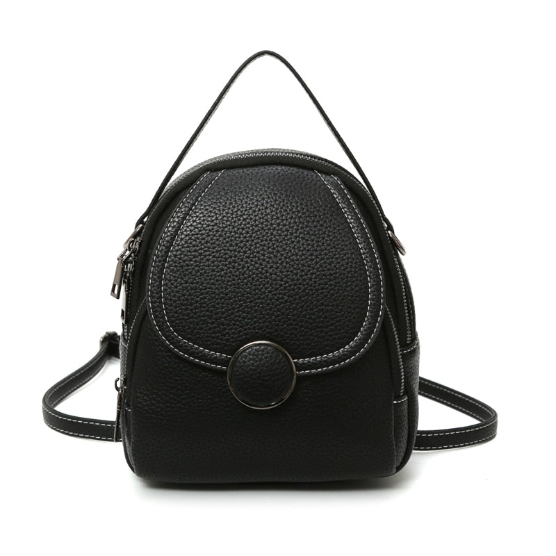 Designer Fashion Women Leather Backpack Mini Small Backpack