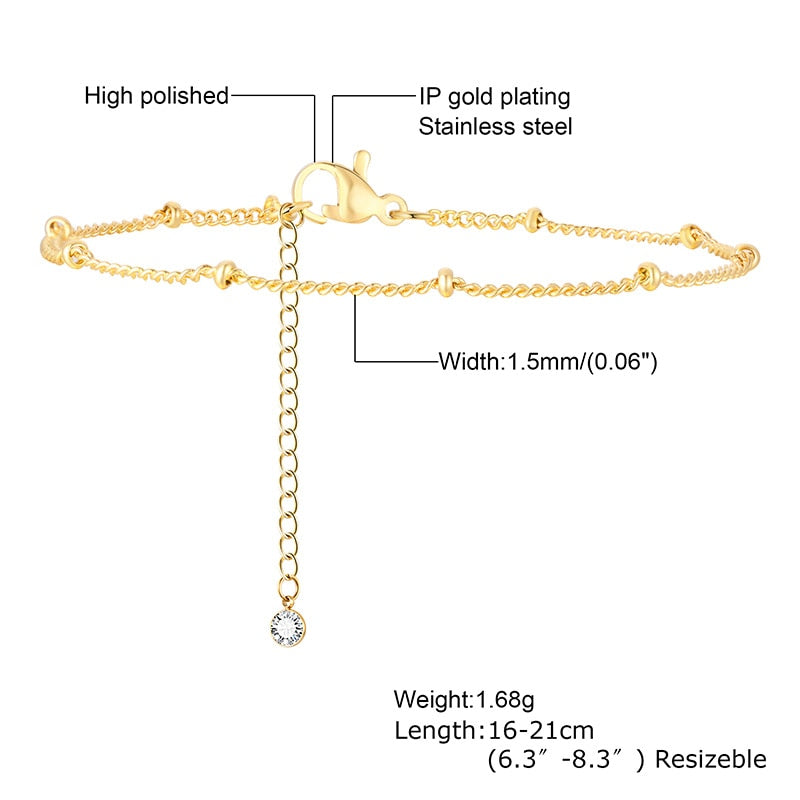 Ultra Thin Chain Link Cross Bracelet Stainless Steel Women&#39;s Adjustable Link Stacked Layered Chain Bracelets