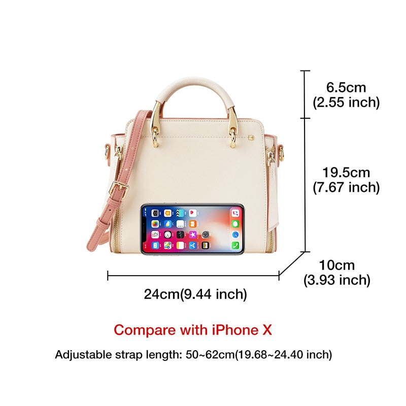 FOXER Handbag Women Purse Female Split Leather Crossbody Shoulder Bags Large Capacity Handbags Stylish Messenger Bags Chic Totes