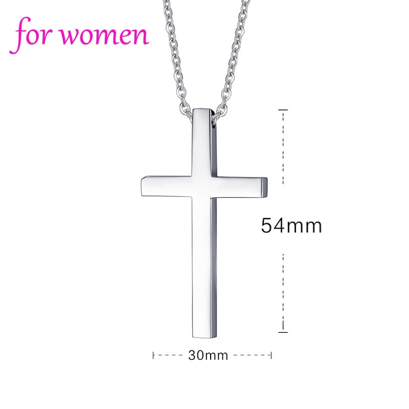 Meaeguet Classic Black Jesus Cross Necklaces Pendants Women Men Stainless Steel Prayer Crucifix  Male Chocker Chain