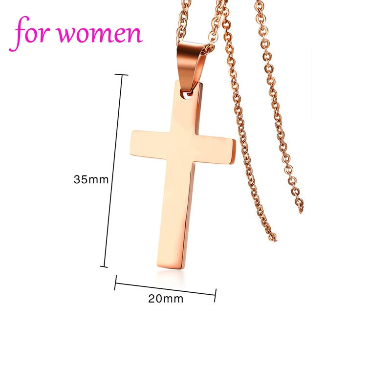 Meaeguet Classic Black Jesus Cross Necklaces Pendants Women Men Stainless Steel Prayer Crucifix  Male Chocker Chain