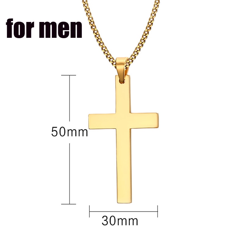 Meaeguet Classic Black Jesus Cross Necklaces Pendants Women Men Stainless Steel Prayer Crucifix  Male Chocker Chain