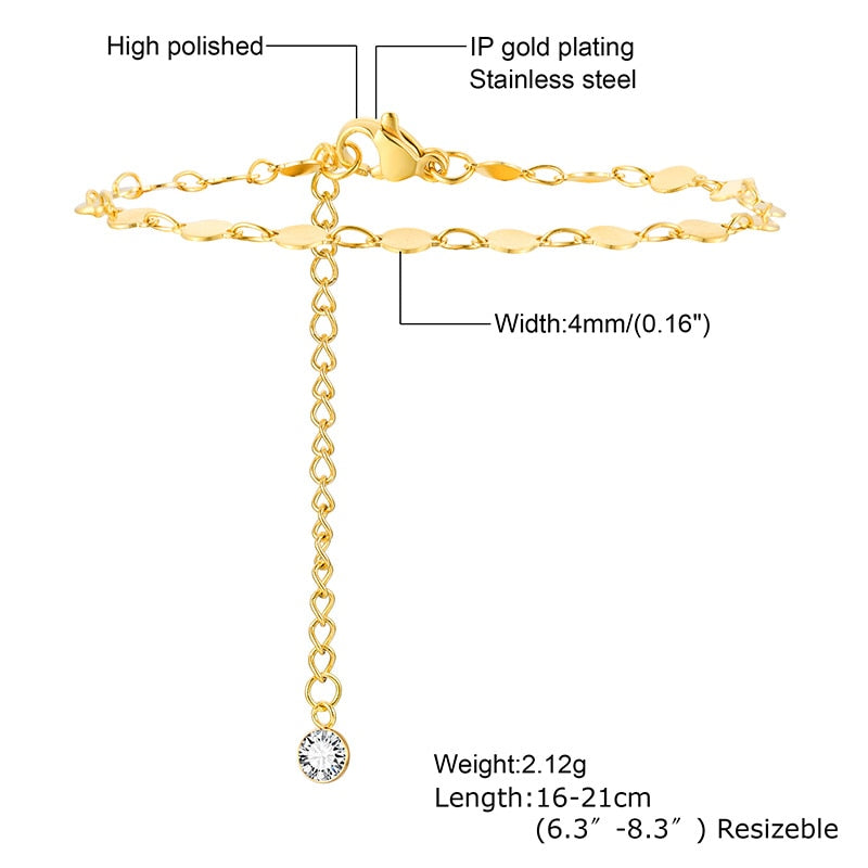 Ultra Thin Chain Link Cross Bracelet Stainless Steel Women&#39;s Adjustable Link Stacked Layered Chain Bracelets