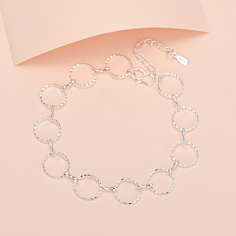 925 Sterling Silver Lucky Bead Charm Bracelet For Women Chain Round Bangles Fashion Luxury Quality Jewelry Christmas Accessories