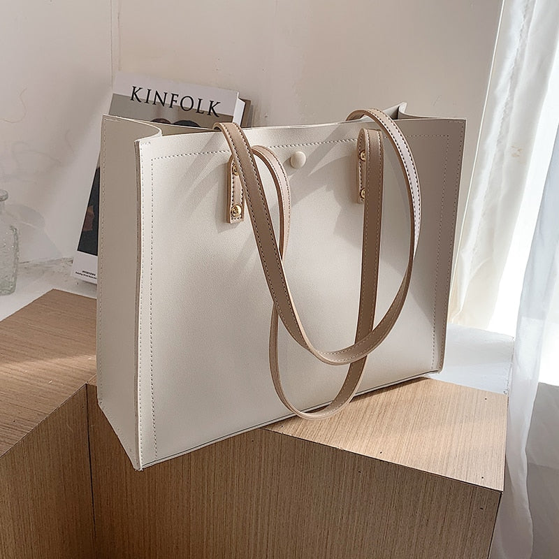 Women Bag Solid Women&#39;s Pu Leather Handbags Luxury Lady Hand Bags Purse Pocket Women Messenger Bag Big tote bags for women