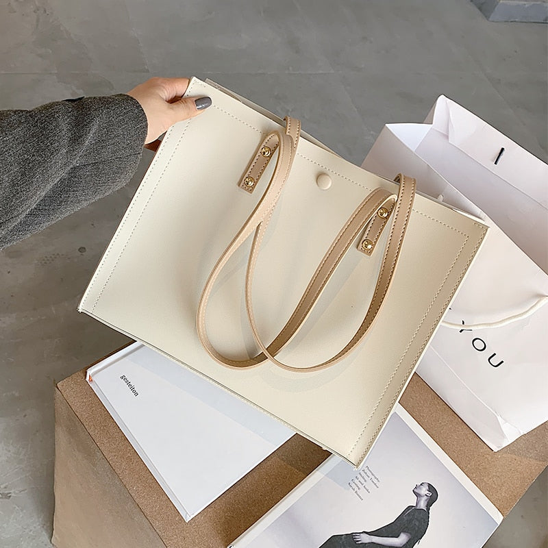 Women Bag Solid Women&#39;s Pu Leather Handbags Luxury Lady Hand Bags Purse Pocket Women Messenger Bag Big tote bags for women